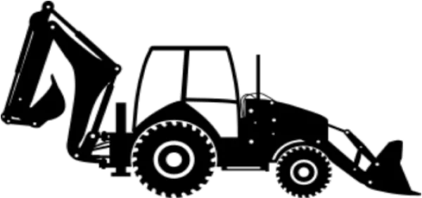 Backhoe Loader Silhouette PNG Transparent Background