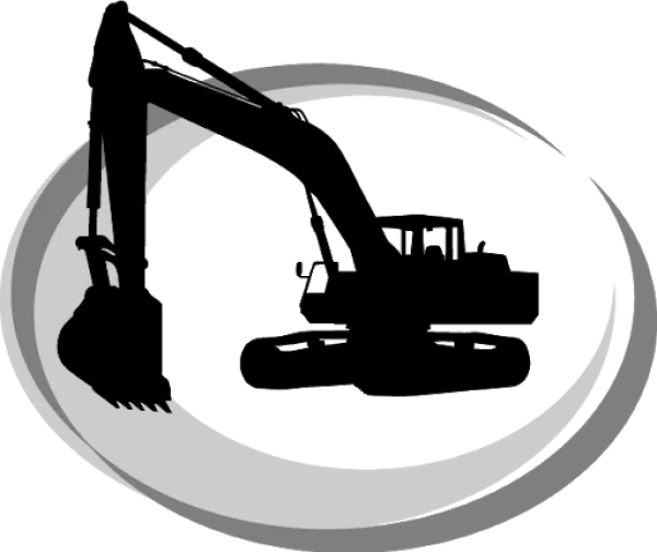 Abstract Excavator Silhouette Logo PNG