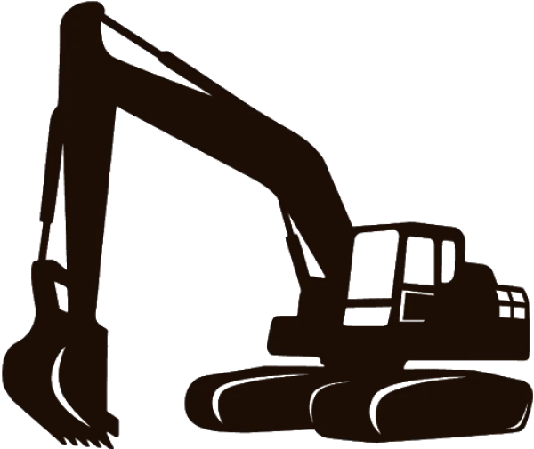 Excavator Silhouette PNG Transparent Background