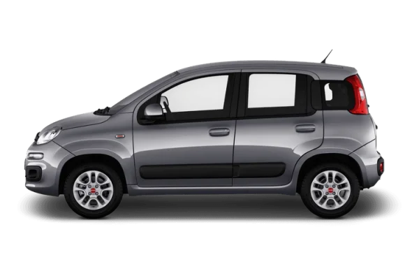 Grey Fiat Panda Car Side View PNG Transparent