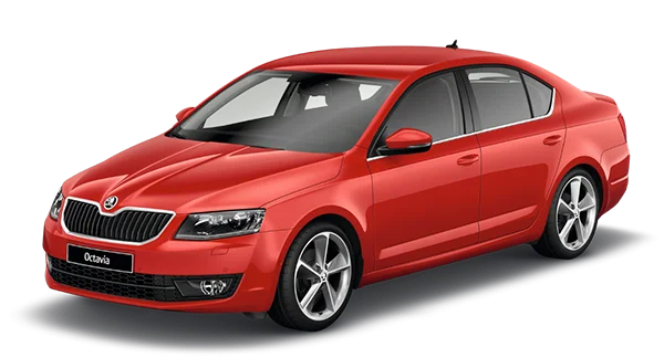 Red Skoda Octavia Car PNG Transparent Background