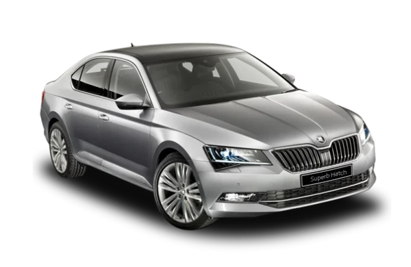 Silver Skoda Superb Hatch Car PNG Transparent Background