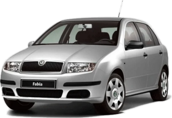 Silver Skoda Fabia Car PNG Transparent Background