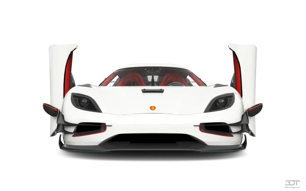 Koenigsegg Jesko White Car PNG with Open Doors