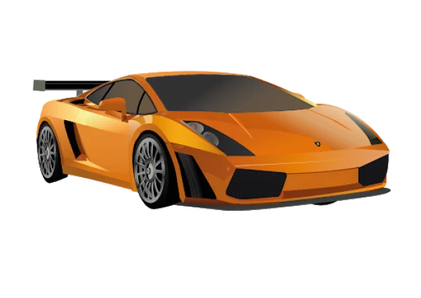 Orange Sports Car PNG Transparent Background