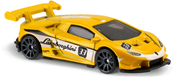 Yellow Hot Wheels Lamborghini Race Car PNG