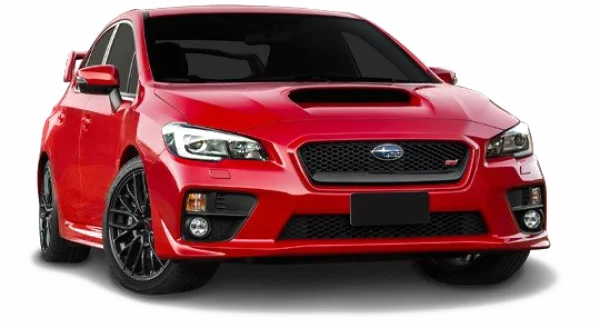 Red Subaru WRX Sport Car PNG Transparent Background