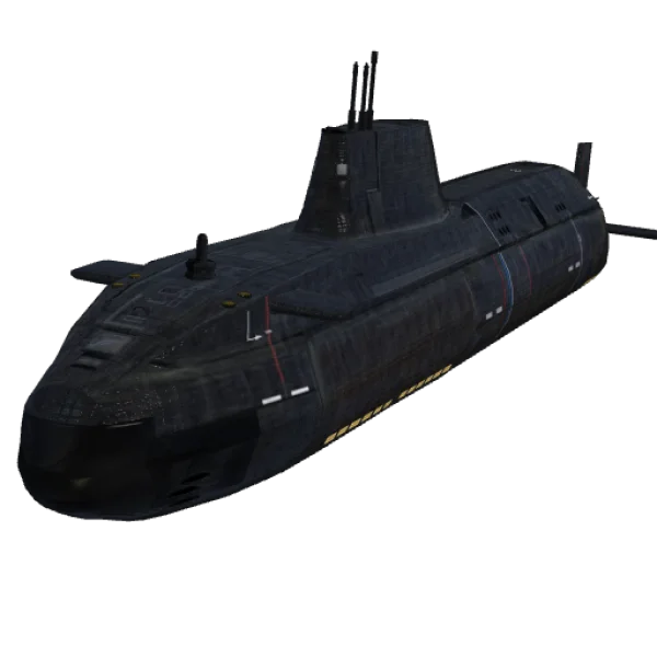 Realistic Dark Submarine PNG Transparent Background