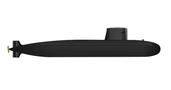 Black Submarine PNG Transparent Background