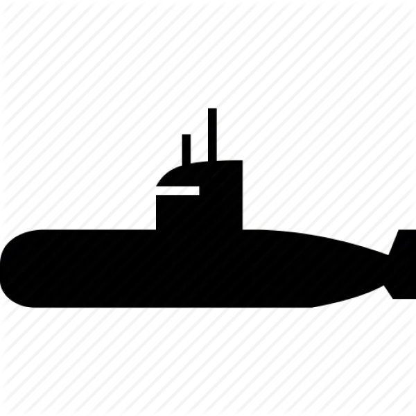 Submarine Icon Black Silhouette PNG Transparent