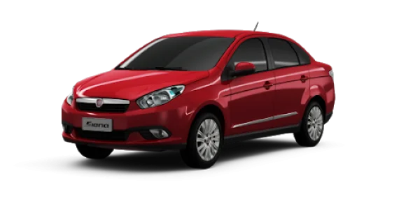 Red Fiat Siena Car PNG Transparent Background