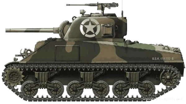 World War II Sherman Tank PNG Transparent