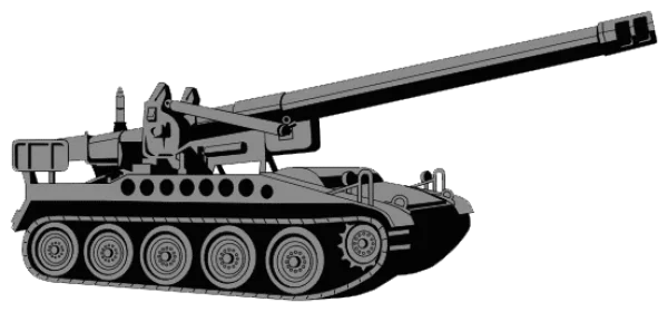 Military Self-Propelled Artillery Tank PNG Transparent Background