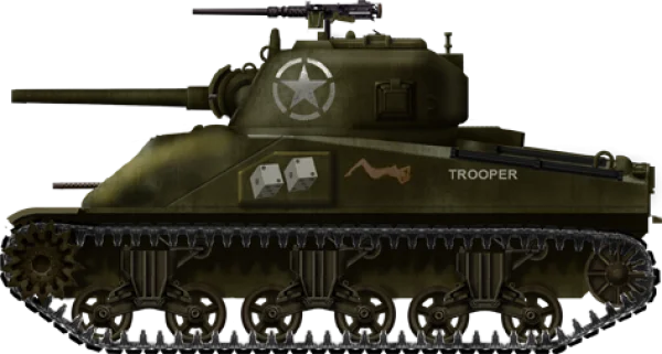 M4 Sherman Tank PNG Transparent Background
