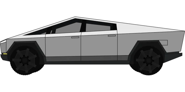 Tesla Cybertruck Side View PNG Transparent Background