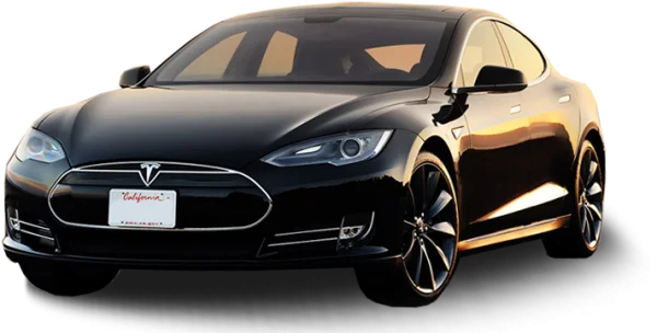 Black Tesla Model S PNG Transparent Background