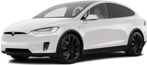 White Tesla Model X PNG Transparent Background