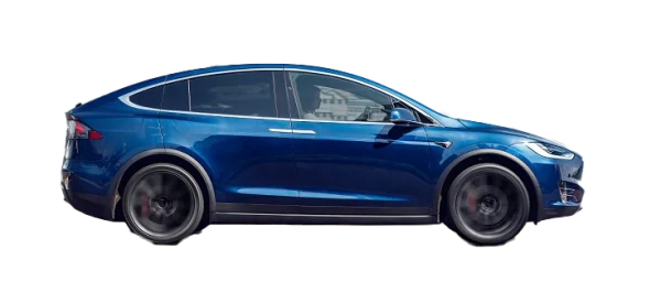 Blue Tesla Model X PNG Transparent Background
