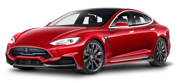 Custom Red Tesla Model S PNG Transparent