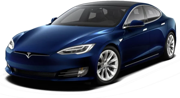 Blue Tesla Model S Electric Car PNG