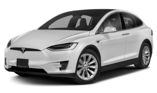 White Tesla Model X PNG Transparent Background