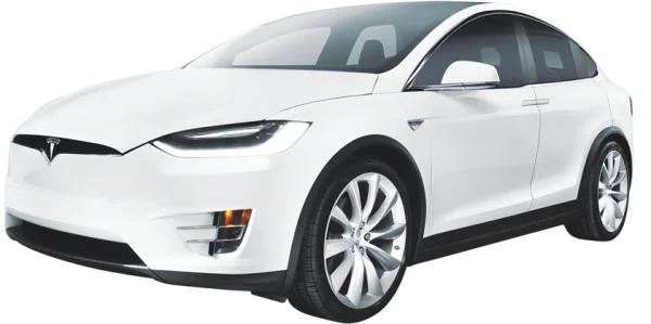 White Tesla Model X PNG Transparent Background