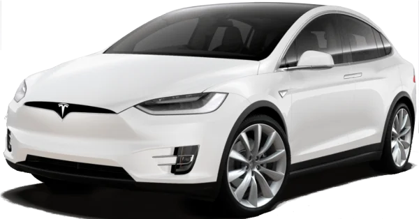 White Tesla Model X PNG Transparent Background
