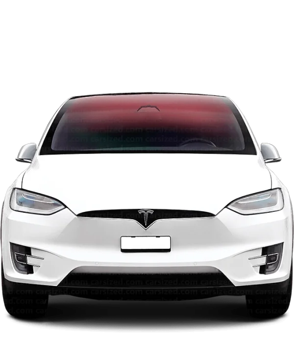 White Tesla Model X Front View PNG