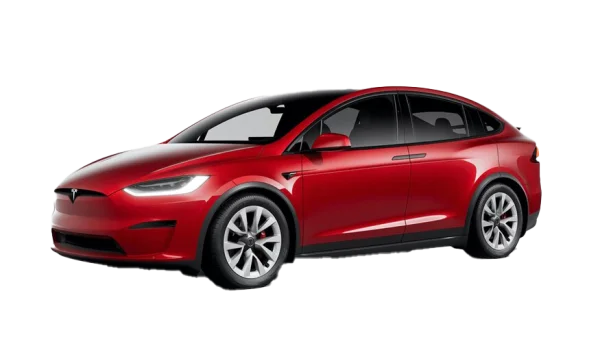 Red Tesla Model X PNG Transparent Background