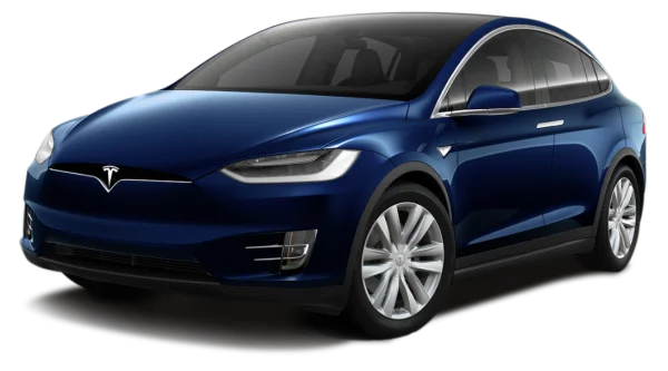Blue Tesla Model X PNG Transparent Background