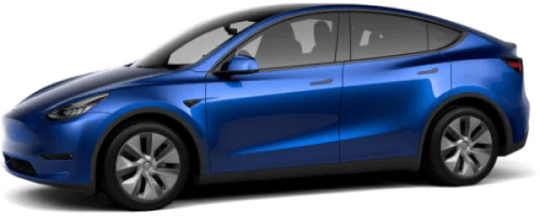 Blue Tesla Model Y Electric Car PNG Transparent