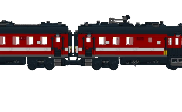 Red and Blue LEGO Train PNG Transparent Background