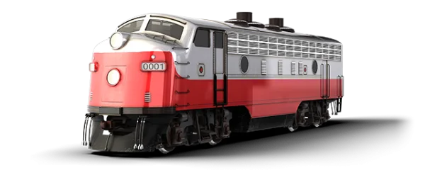 Vintage Red and Silver Train PNG Transparent Background