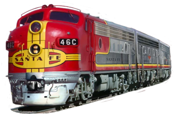 Santa Fe Railway Train PNG Transparent Background