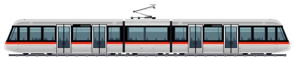 Modern City Tram PNG Transparent Background