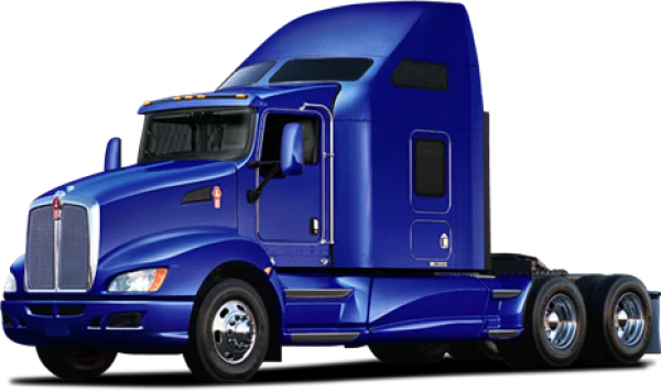 Blue Kenworth Semi Truck PNG Transparent Background