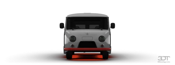 Gray Classic Van Front View PNG Transparent Background