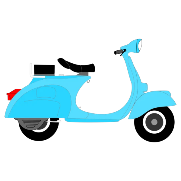 Light Blue Vintage Scooter PNG Transparent Background