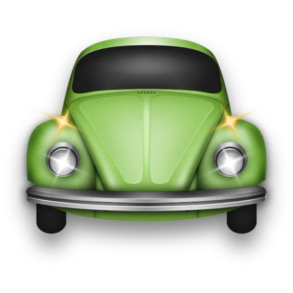 Green Vintage Beetle Car Icon PNG