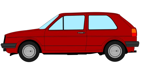 Red Hatchback Car Side View PNG Transparent