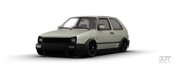 White Volkswagen Golf MK2 Car PNG Transparent Background