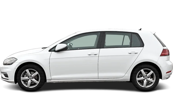 White Volkswagen Golf Car PNG Transparent Background