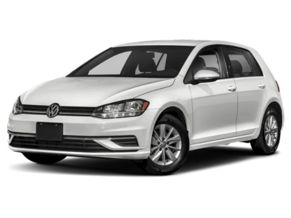 White Volkswagen Golf Car PNG Transparent Background