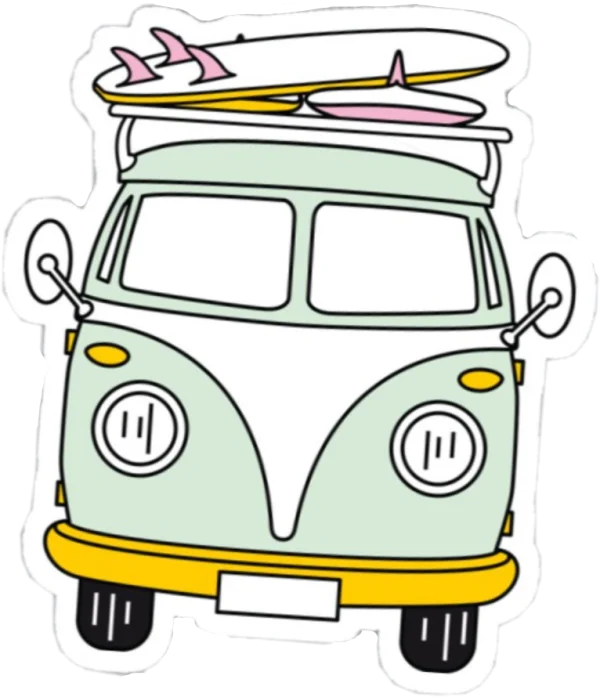 Retro Surf Van Sticker PNG Transparent Background