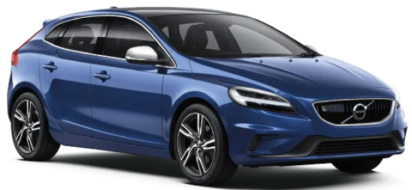 Blue Volvo V40 Car PNG Transparent Background