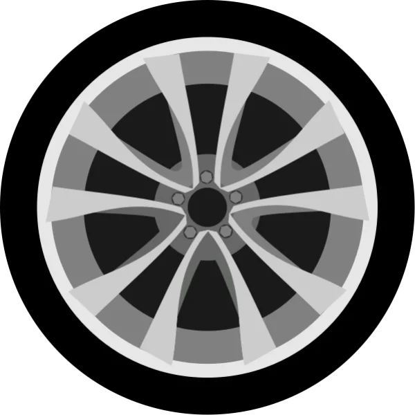 Silver Car Wheel Rim PNG Transparent