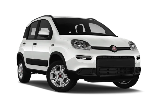 White Fiat Panda Car PNG Transparent Background