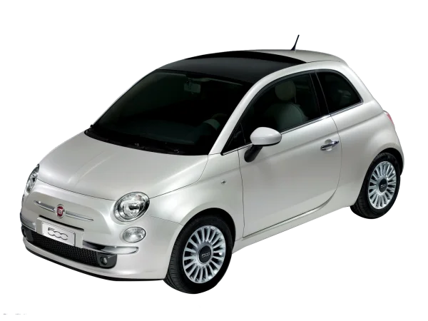 White Fiat 500 Car PNG Transparent
