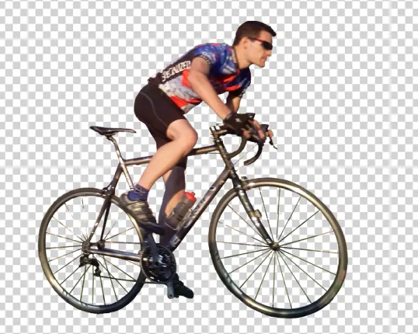 Male Cyclist on Road Bike PNG Transparent