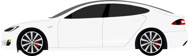 White Tesla Model S Car PNG Transparent Background